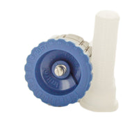 Irritrol PRO-VAN nozzle photographed with scale reference to illustrate the nozzle size and typical spray pattern radius for installation planning.