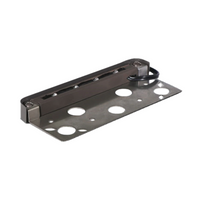 Pro-Trade LL1 ledge light in gray finish, angled view highlighting integrated 2700K LEDs and compact low-profile design for hardscape lighting.