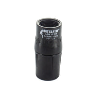 Netafim 3/4 in low-flow pressure regulator front view showing female threaded inlet and outlet, molded body and replaceable regulating module.