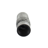 Side profile of the 3/4 in Netafim low-flow pressure regulator showing compact thermoplastic construction and compact footprint for drip systems.