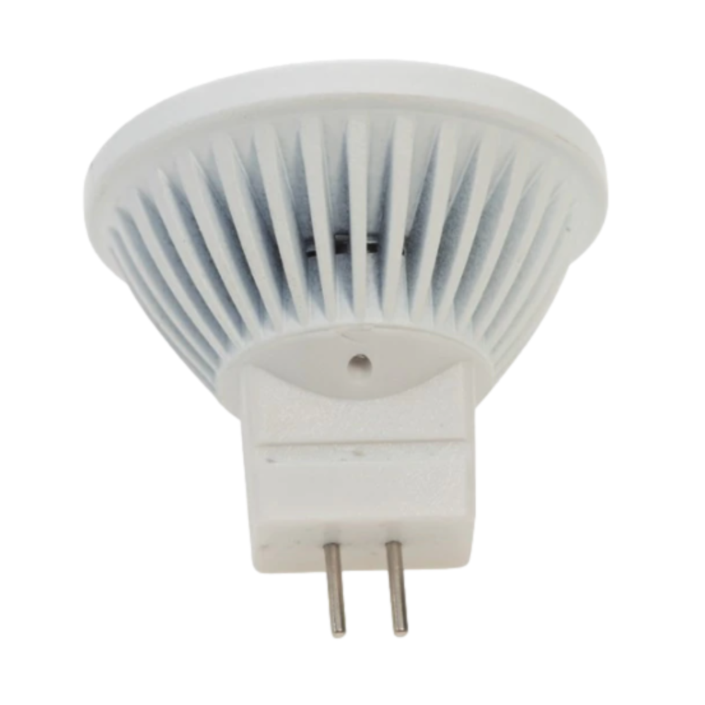 Pro-Trade MR11 LED bulb, 3W warm white 2700K, 40-degree beam, product on white background, front view, studio image.