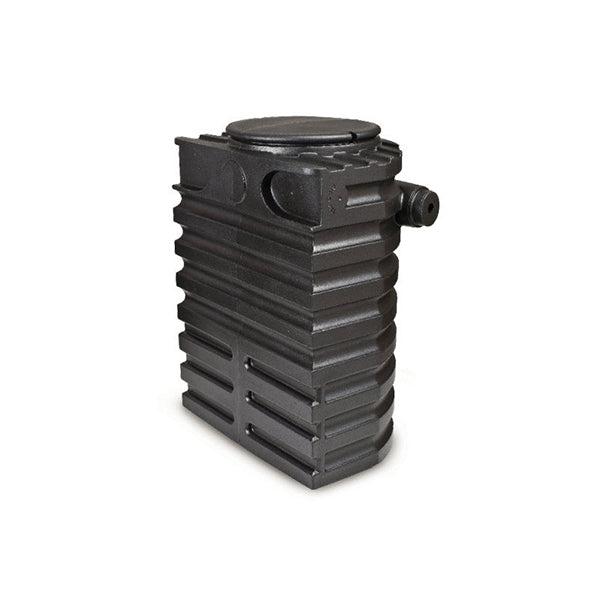 Atlantic Water Gardens PV1700 Oasis Pump Vault in polyethylene, showing 10" top access opening and integrated plumbing ports.