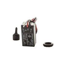FX PX-PC PotenzaX black photocell displayed with connector and threaded body visible, illustrating plug-in installation with FX PotenzaX transformers.