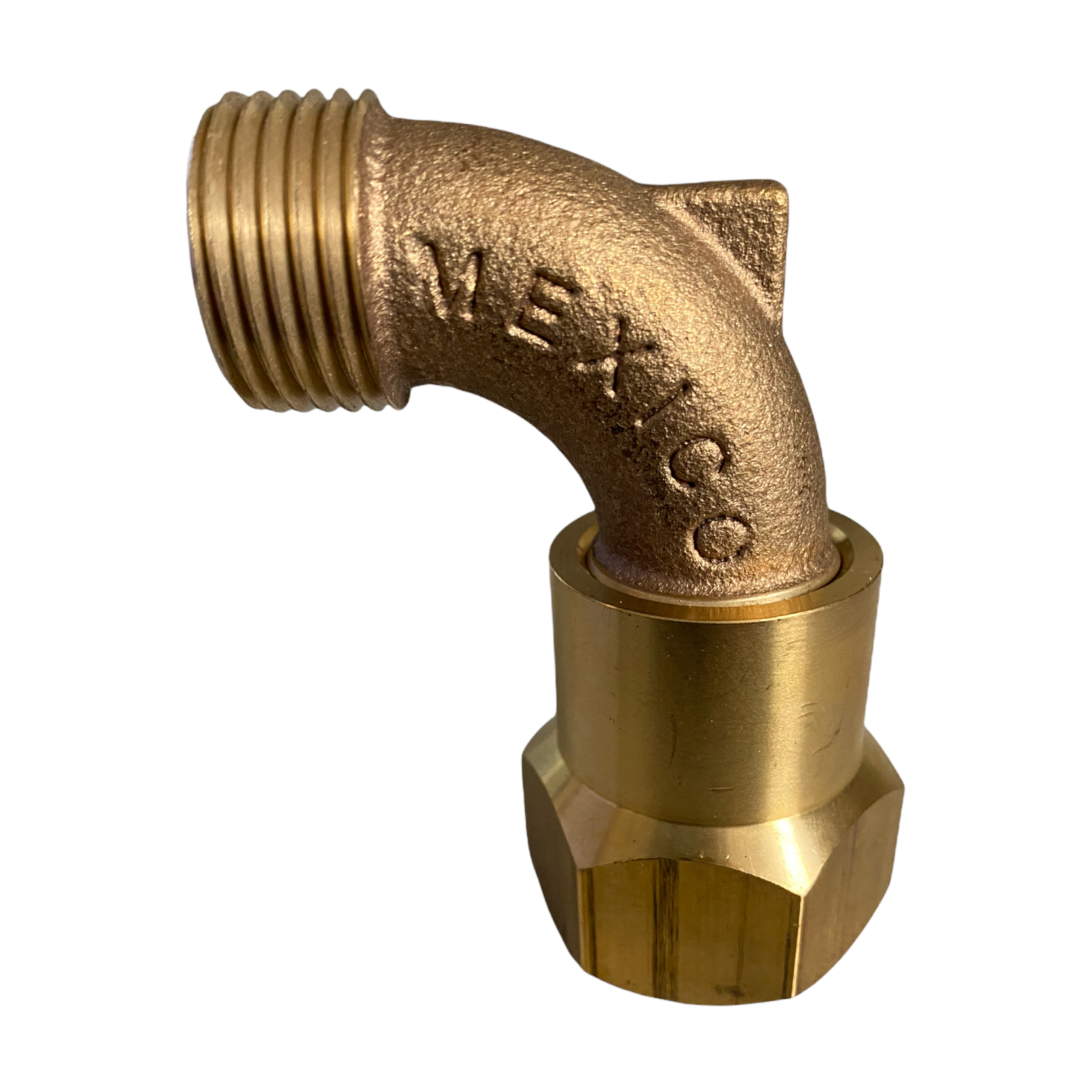 Front view of Rain Bird SH1 hose swivel showing swivel joint and 1" female pipe to 3/4" male hose thread for quick-coupler connection.