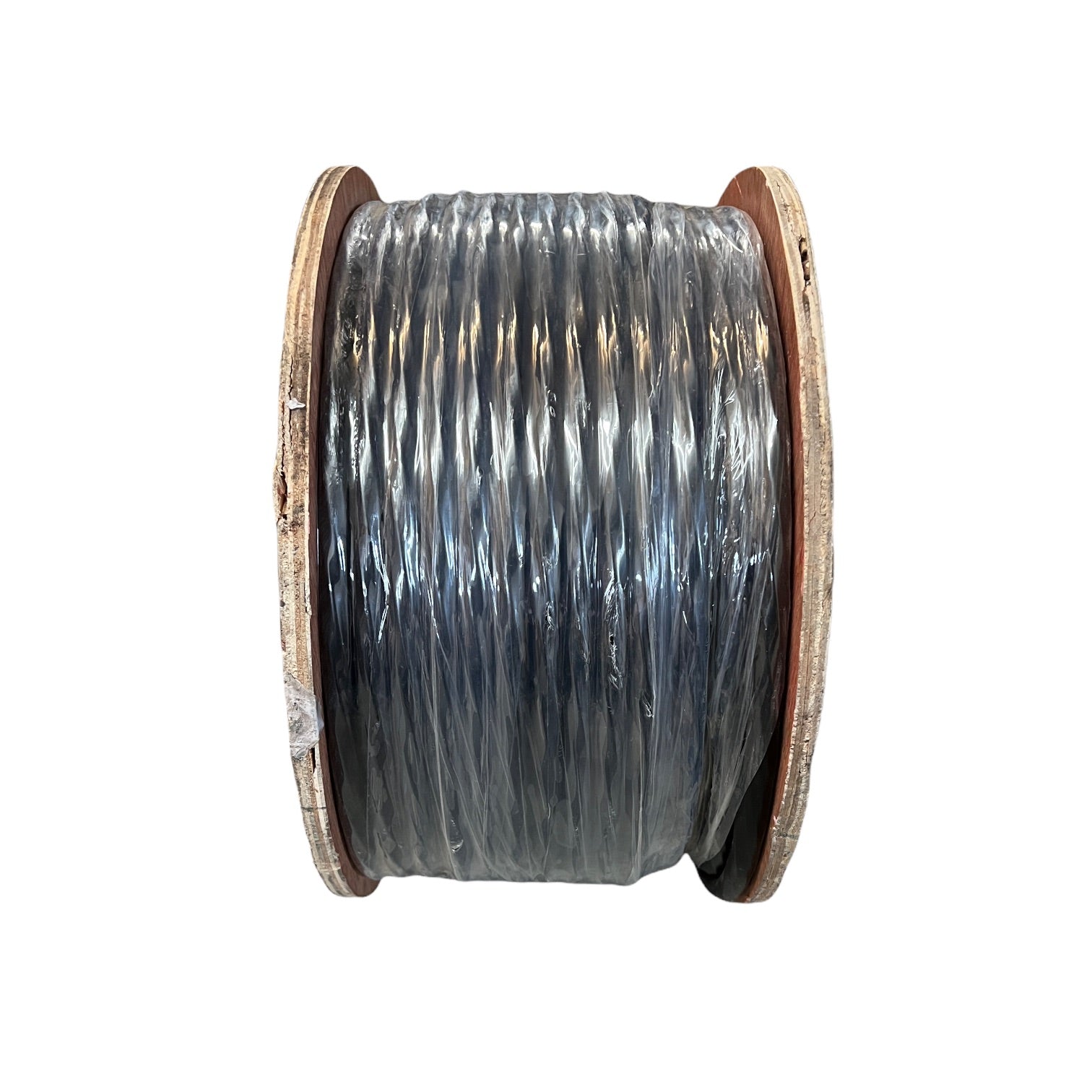 Detail of 18 AWG 6-conductor irrigation wire showing jacket texture and color-coded inner conductors for valve wiring.