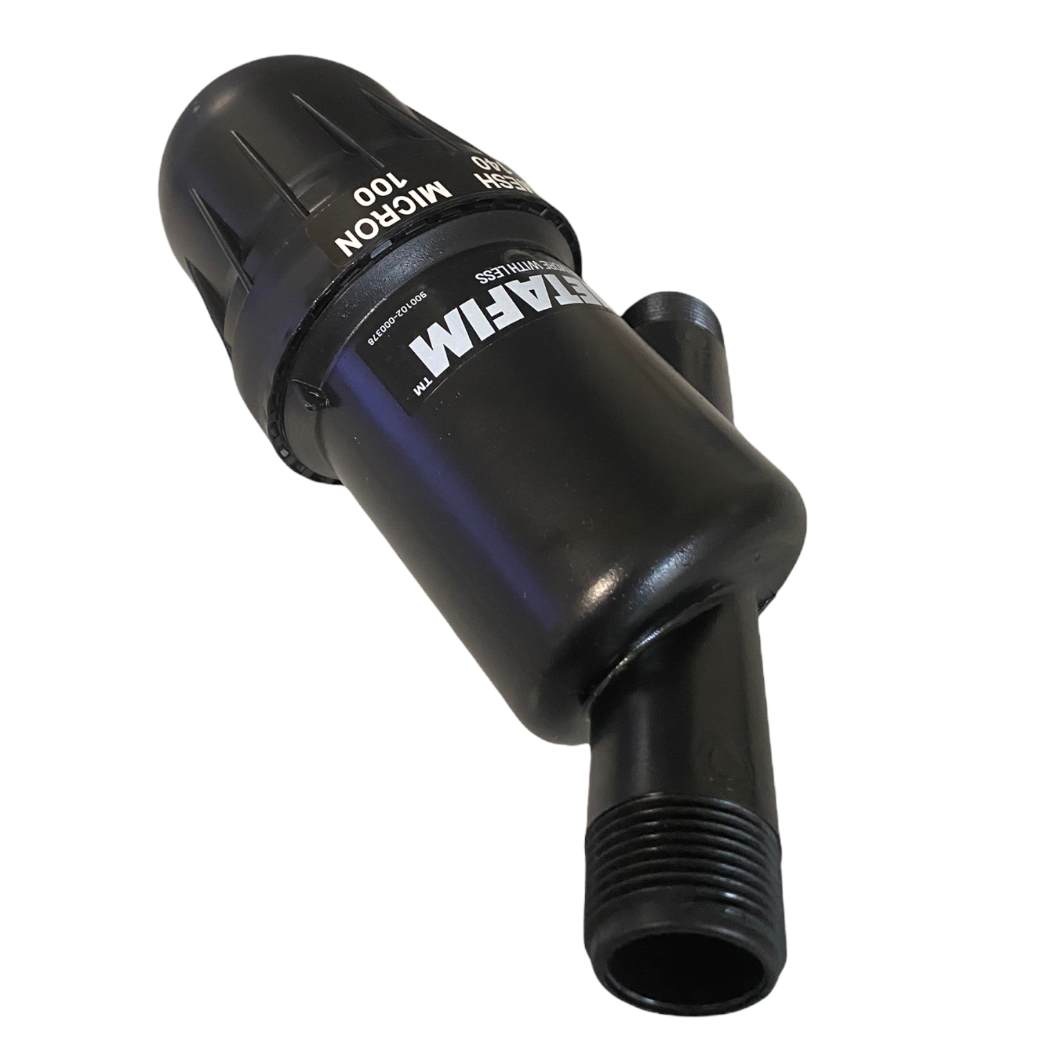 Netafim DF series filter shown with color-coded disc rings beside it to illustrate mesh identification and replacement ring options.