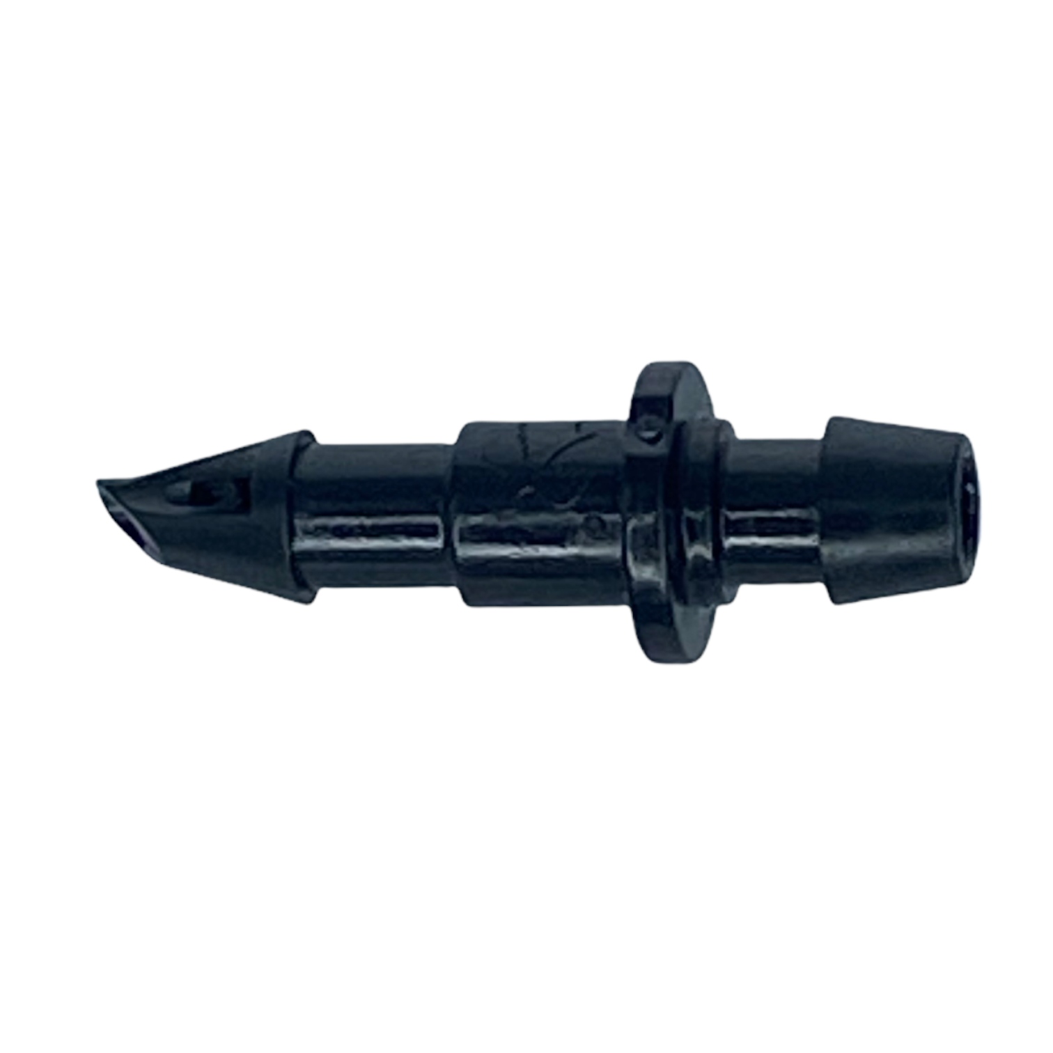 Multiple Rain Bird XBF1CONN 1/4-inch barb connectors displayed to show size, rugged plastic construction, and compatibility with 1/4-inch distribution tubing.