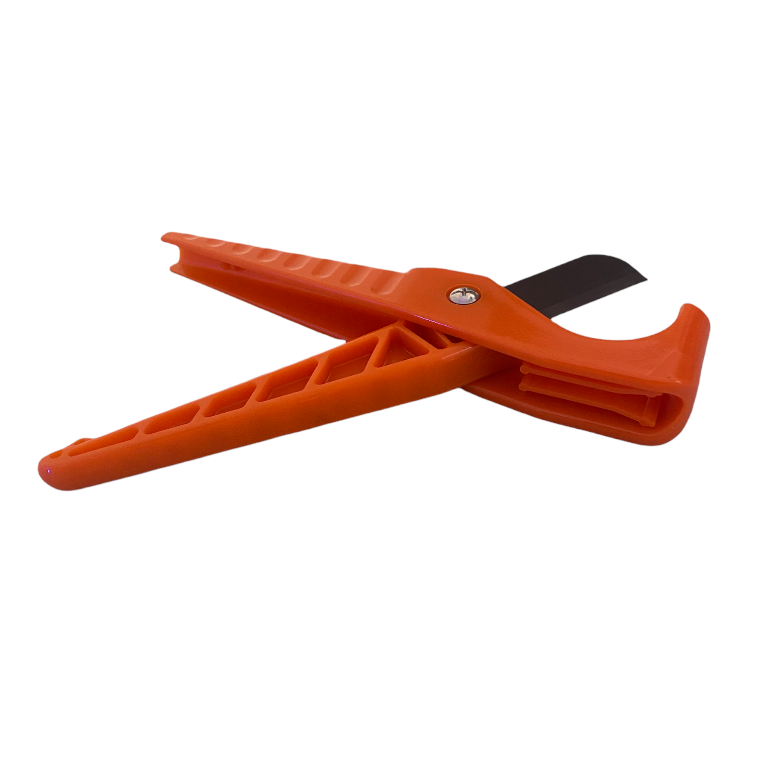 Dawn T135-O KwikCut cutter laid flat to show handle shape, safety latch, and overall size for large pipe and tubing applications.