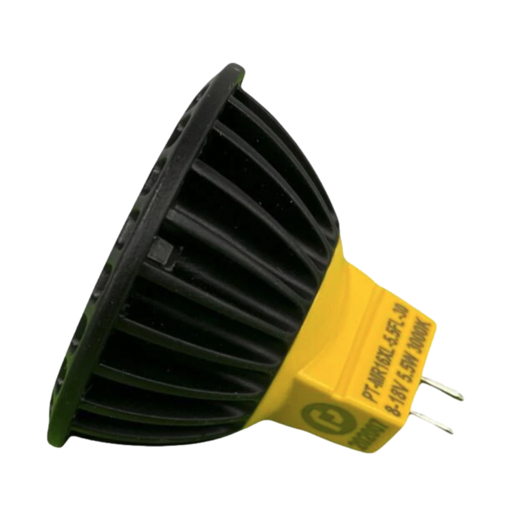 Product image showing multiple Pro-Trade MR16 XL LED variants with different wattages and beam spreads.
