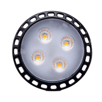Angled view of Pro-Trade MR16 XL LED lamp highlighting reflector and beam angle design for focused landscape illumination.