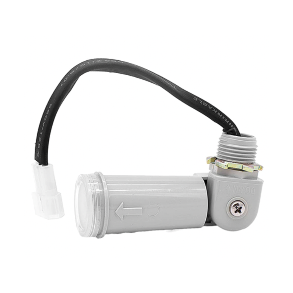 Pro-Trade PC1 photocell product image showing sensor housing and mount, designed to switch transformers based on ambient light levels for automation.