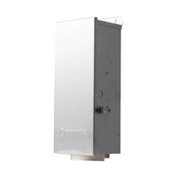 Front view of Pro-Trade TR1 stainless steel transformer showing removable lockable door and quick-mount bracket.