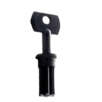 Front view of the Irritrol R8969 replacement key, black external key for Rain Dial controllers, clear shape and grip details visible.