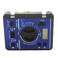 Angled view of RD12-MOD-R replacement module showing mounting points and connector area for Rain Dial-R 12-station installation.