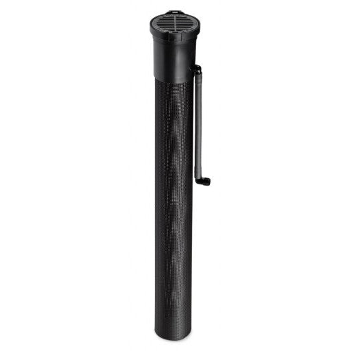 Rain Bird RWSB1402 root watering system with 4 in vandal-resistant grate, 36 in semi-rigid mesh tube and factory 1402 bubbler on a riser.