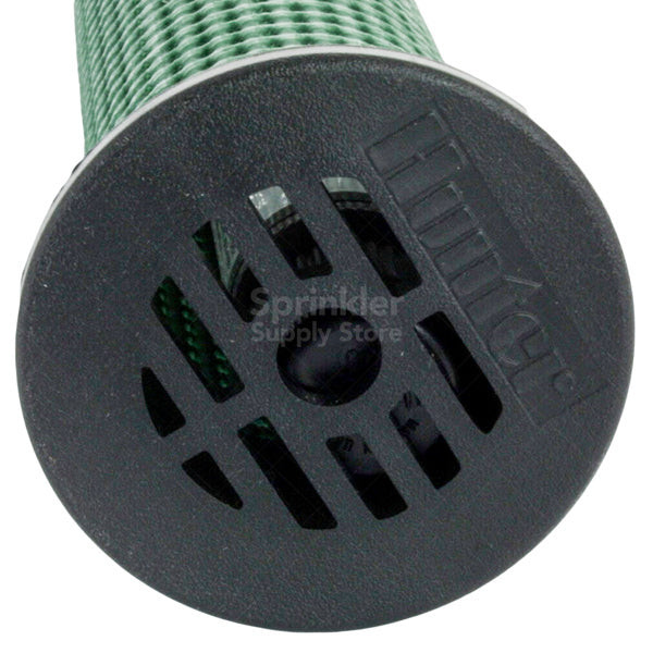 Close-up of RZWS1025 pressure-compensating 0.25 GPM bubbler and built-in ½-inch swing joint, highlighting connection point and flow outlet details.