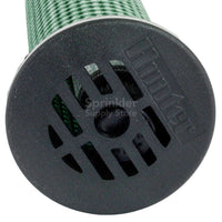 Close-angle view of the Hunter RZWS1825 Root Zone Watering System highlighting the StrataRoot internal baffles, rigid cylinder wall, and exterior grate protecting the bubbler assembly.