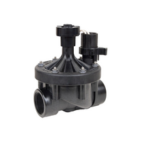 Rain Bird 200PEBIVM 2" FIPT industrial irrigation valve with IVM solenoid, image shows top-mounted solenoid and flow control handle.
