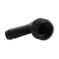 Rain Bird SBE-075 elbow installed on swing pipe, illustrating twist-in connection and compact profile for flexible sprinkler assemblies.