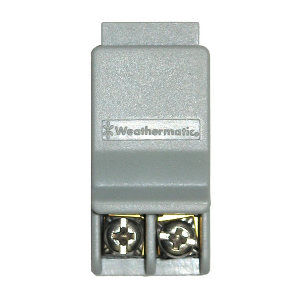 Weathermatic SLM2 SmartLine 2-station expansion module, front view showing connector and label details