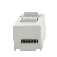 Side angle of SLM4 expansion module illustrating the slide-in guide rails, plug connector, and durable weather-resistant housing.