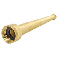 Close-up of Underhill SN6-75 nozzle showing rifled interior and precision-machined brass tip, 3/4-inch FHT inlet visible.