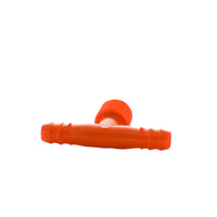 Close view of Dawn Industries SW1403-003 KwikAdapt poly swing tee, highlighting the barb profile and molded spike retention features.