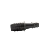 Angled product view of SW1429-099 Dawn poly coupler adapter, showing barb and spike for quick PE-to-Swing installs.