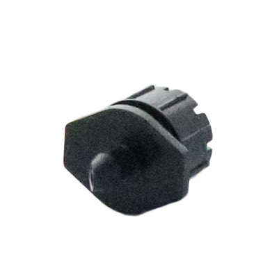 Top close-up of SXB360025 cap showing eight evenly spaced outlets and textured adjustment surface for regulating flow and radius.
