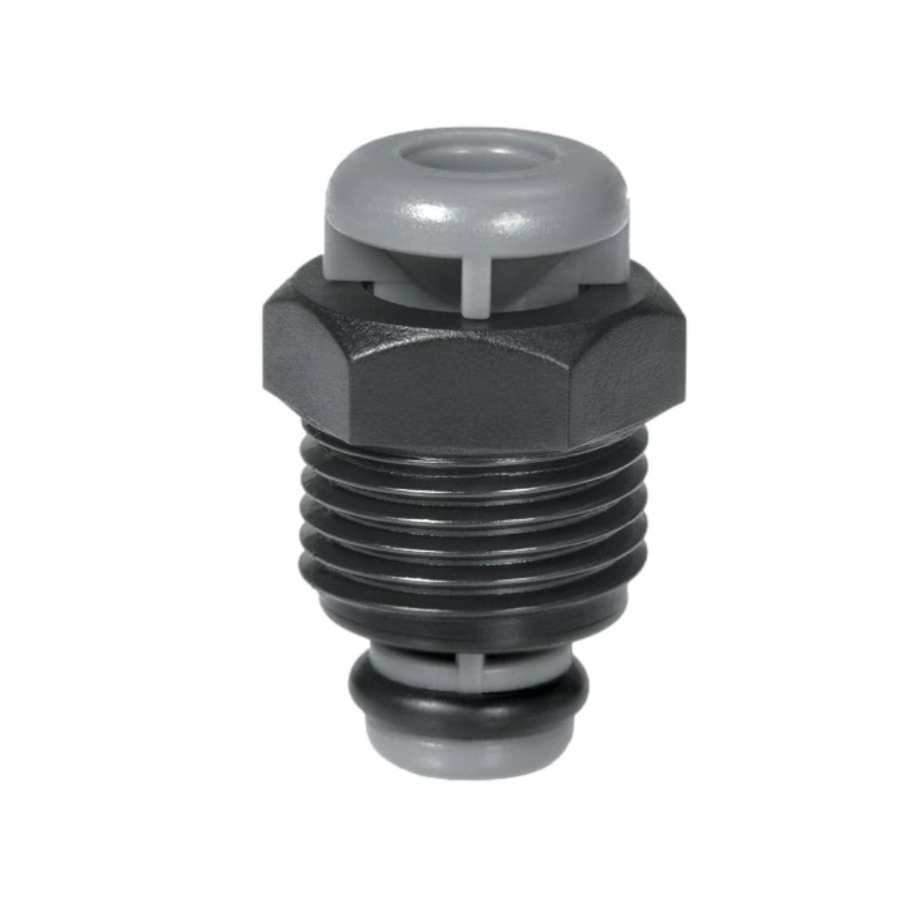 Toro T-YD-500-34 1/2-inch air/vacuum relief valve on white background, showing threaded 1/2" MIPT inlet and compact body profile.