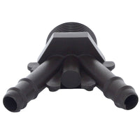 Packed view of Netafim T122W075MA showing the 12mm 'V' 2-way inserts; each one-piece, UV-resistant barbed fitting includes a 3/4" MPT threaded end for connection.