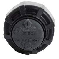 Side profile of the Toro T5 5-inch pop-up rotor extended, showing riser height and sealed cap for underground irrigation use.