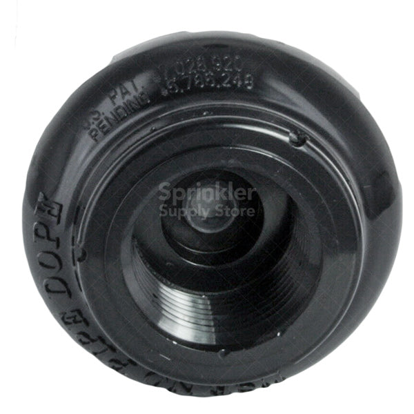 Angle view of Toro T7PSS-02 rotor installed showing compact exposed diameter, rubber cover, and robust stainless-steel components for sports applications.