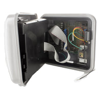 Irritrol TC-6EX-R internal view with built-in transformer visible, compact outdoor power assembly.