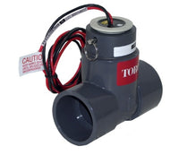 Toro TFS-100 1-inch PVC socket tee flow sensor with pre-installed impeller and potted electronics for underground irrigation.