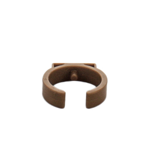 Netafim TLDPLUG displayed at an angle to show overall shape, barbed retention features, and compact size for 17mm driplines.