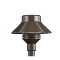 FX Grande TM flat black LED top assembly shown at a three-quarter angle, highlighting the compact cap, LED lens, and matte finish for landscape use.