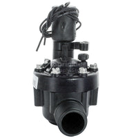 Close-up of Toro TPV100MB valve solenoid and bonnet area showing captured fasteners and flow-control interface, on white background (detail image).