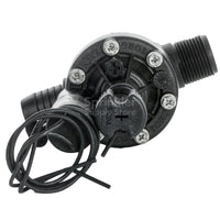 Top view of Toro TPVF100MB 1-inch TPV valve showing solenoid mounting area, flow control knob, and clear view of male inlet and overall compact dimensions.