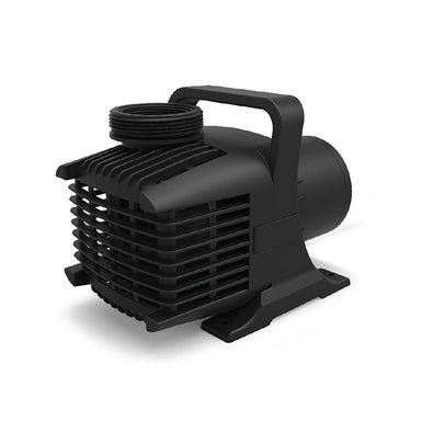 Atlantic TidalWave3 TT9000 asynchronous submersible pond pump shown on white background, inlet and outlet ports visible, compact footprint.