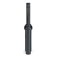 Rain Bird US415 4-inch Uni-Spray pop-up sprinkler with preinstalled 15-VAN variable-arc nozzle shown upright against a white background, cap and nozzle visible.