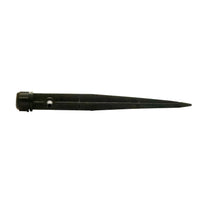 UXB360SPYK Xeri-Bubbler components laid out: 5-inch spike, bubbler body and barb coupler, demonstrating parts included and serviceable cap design.