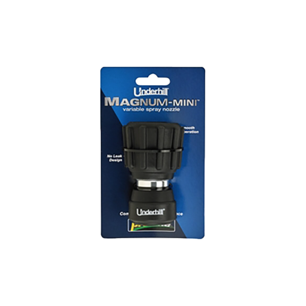 Close-up of NG350 nozzle head and ratchet-adjustable spray face highlighting metal construction and leak-free design.
