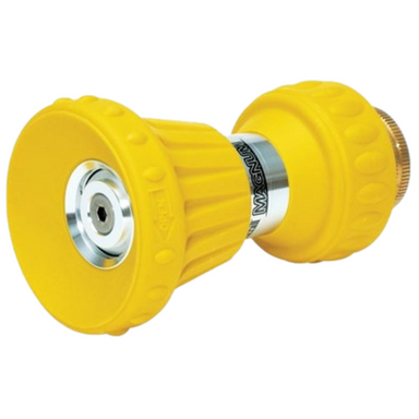 Underhill Magnum NG450 heavy-duty metal hose nozzle with 3/4-inch FHT inlet, adjustable ratchet spray head and durable metal finish.