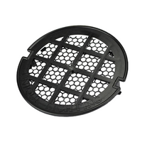 Black F100 well light grate (4800013) hex-louver resin debris guard for in-ground landscape lighting fixtures, impact-resistant and UV-stable.