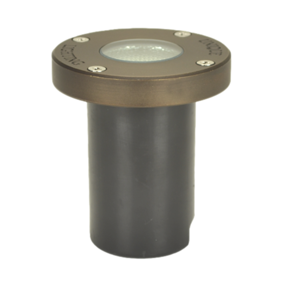 Unique Nova Flat In-Ground Light - Weathered Brass 25' Lead