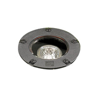Black Vista GW-5272 in-ground well light housing, showing composite body, clear tempered convex glass lens, silicone gasket, and top flange (product only).
