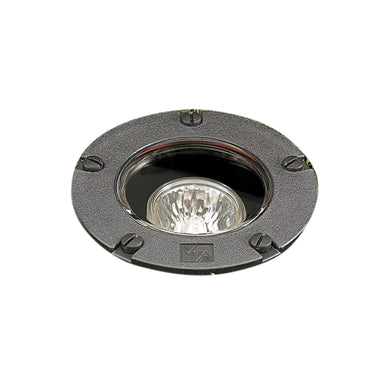 Black Vista GW-5272 in-ground well light housing, showing composite body, clear tempered convex glass lens, silicone gasket, and top flange (product only).