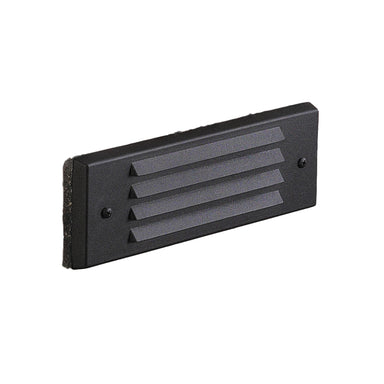 Vista SL-4246 louvered brick step light in black finish, recessed face fixture with clear polycarbonate lens and louvers for glare control.