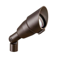 Kichler 15374AZT 12V MR16 mini accent landscape light in textured architectural bronze shown on white background, single fixture.